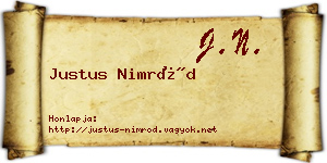 Justus Nimród névjegykártya